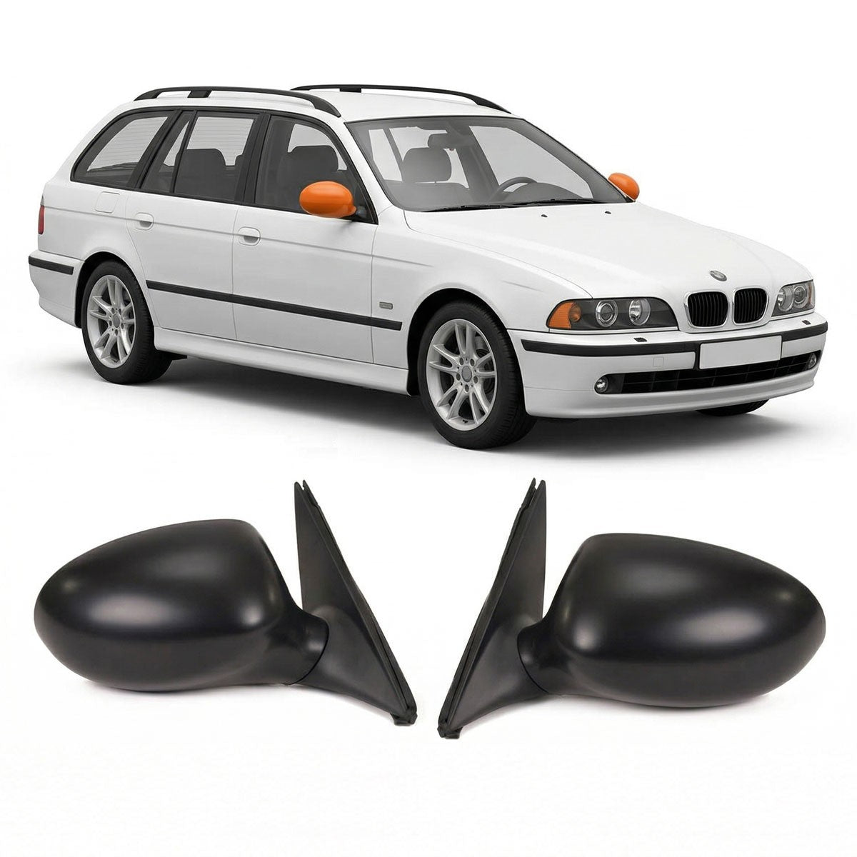 Elektrisch beheizbare klappbare Seitenspiegel Set passend für BMW 5er E39 1996-2003