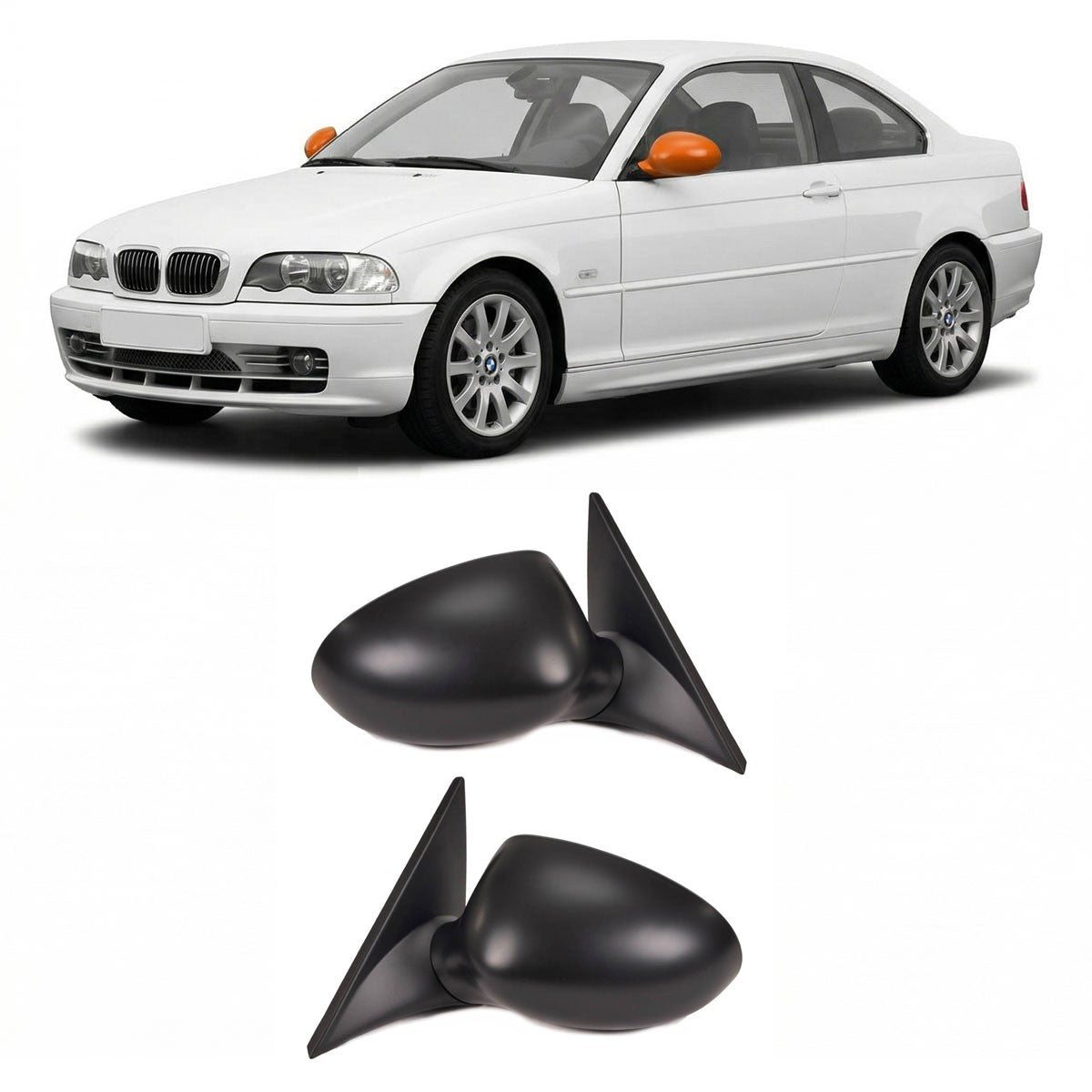 Elektrisch beheizbare elektrisch klappbare Seitenspiegel passend für BMW 3 E46 1999-2006
