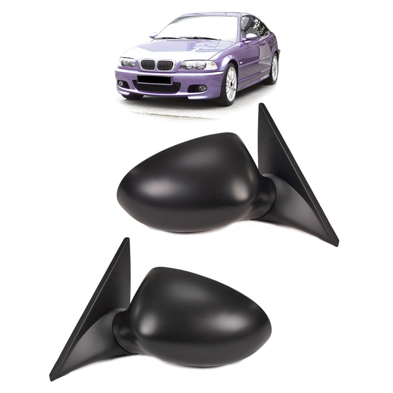 BM462625R - Sport Seitenspiegel Set RHD passend für BMW 3 (E46) Coupé Cabrio 1999-2006 mit elektrischer Heizung, elektrisch klappbar, mit Memory, asphärisch grundiert (RHD) LH + RH