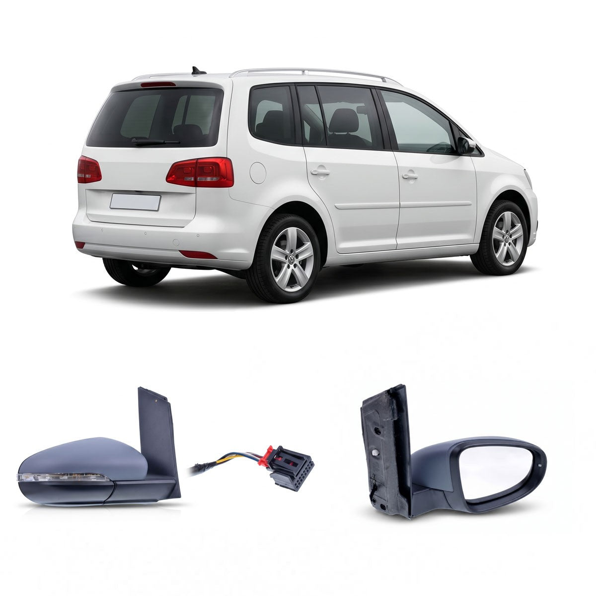Elektrischer beheizter Außenspiegel RH passend für VW Touran 2010-2015