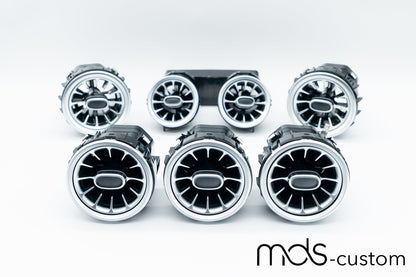 Mercedes C-Klasse W205 Ambientebeleuchtung Komplett-Set | 64 Farben, Lüftungsdüsen, Beifahrerleiste