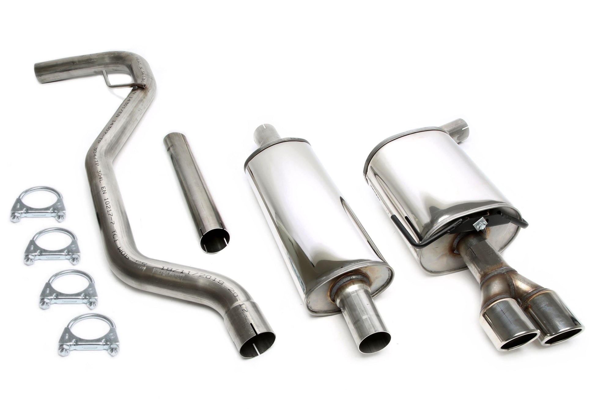TA Technix Edelstahlanlage 2x80mm passend für Saab 9-3 1.8T/2.0T Typ YS3F