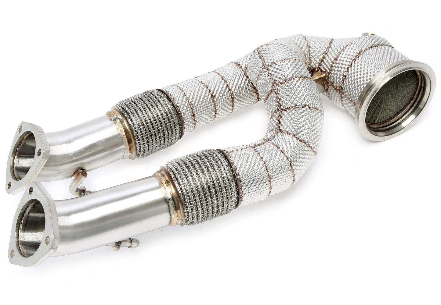 TA Technix Downpipe mit Hitzeschild und Katalysator passend für Audi TT-RS Typ 8J, A3 Sportback RS3 Typ 8P, Q3 RS Quattro ...