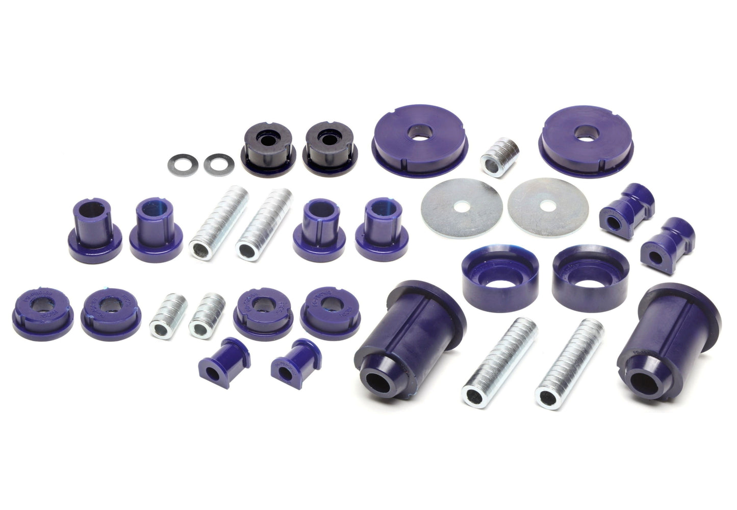 TA Technix PU-​Buchsen Kit 37-​teilig / Vorderachse+Hinterachse / Vorderachse mit Ø 19mm Stabi / Hinterachse mit Ø 16mm St...