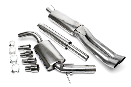 TA Technix Edelstahlanlage 2x76mm DTM passend für VW Golf III Variant, Vento