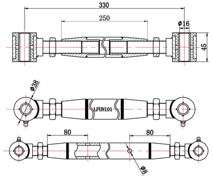 TA Technix universelle Zugstrebe / Querstabilisator 330-​410mm
