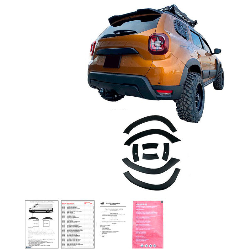 Oneway Kompletter Umbausatz passend für Dacia Duster II 2018-2024 mit Park Assist - Mattschwarz