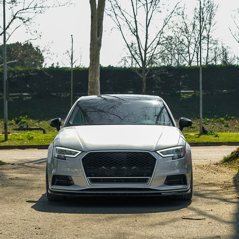 Oneway Kompletter Umbausatz passend für Audi A3 (8V) Limousine Facelift 2016-2020 (Doppelrohr links/rechts) - Schwarz glän...
