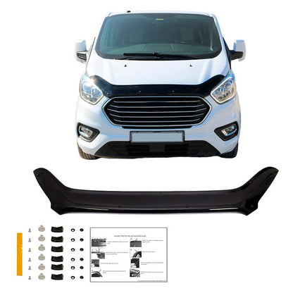 Oneway Motorhaubenschutz passend für Ford Transit Custom MK1 Facelift 2018-2023 - Schwarz glänzend