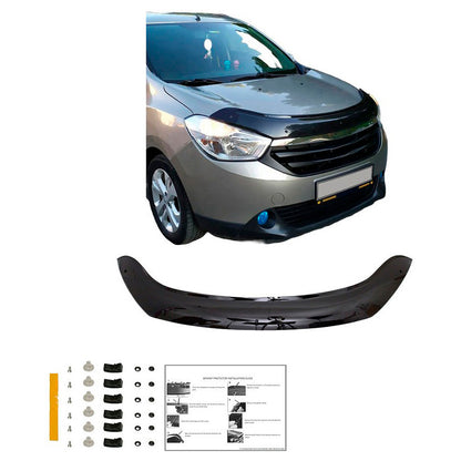 Oneway Motorhaubenschutz passend für Dacia Lodgy/Dokker 1.Gen. 2012-2020 - Schwarz glänzend