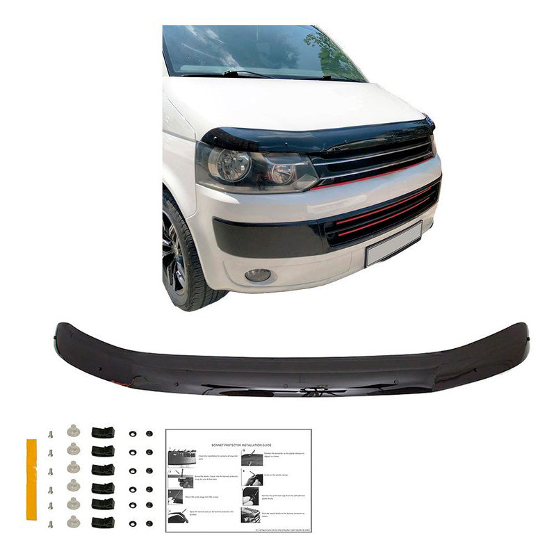 Oneway Motorhaubenschutz passend für Volkswagen Transporter T5.1 2010-2015 - Schwarz glänzend