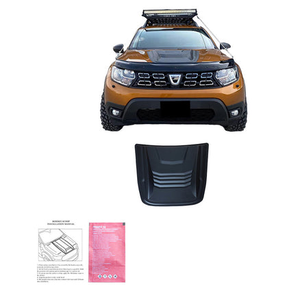 Oneway Motorhaubenhutze passend für Dacia Duster I 2010-2017 & Duster II 2018-2024 - Mattschwarz