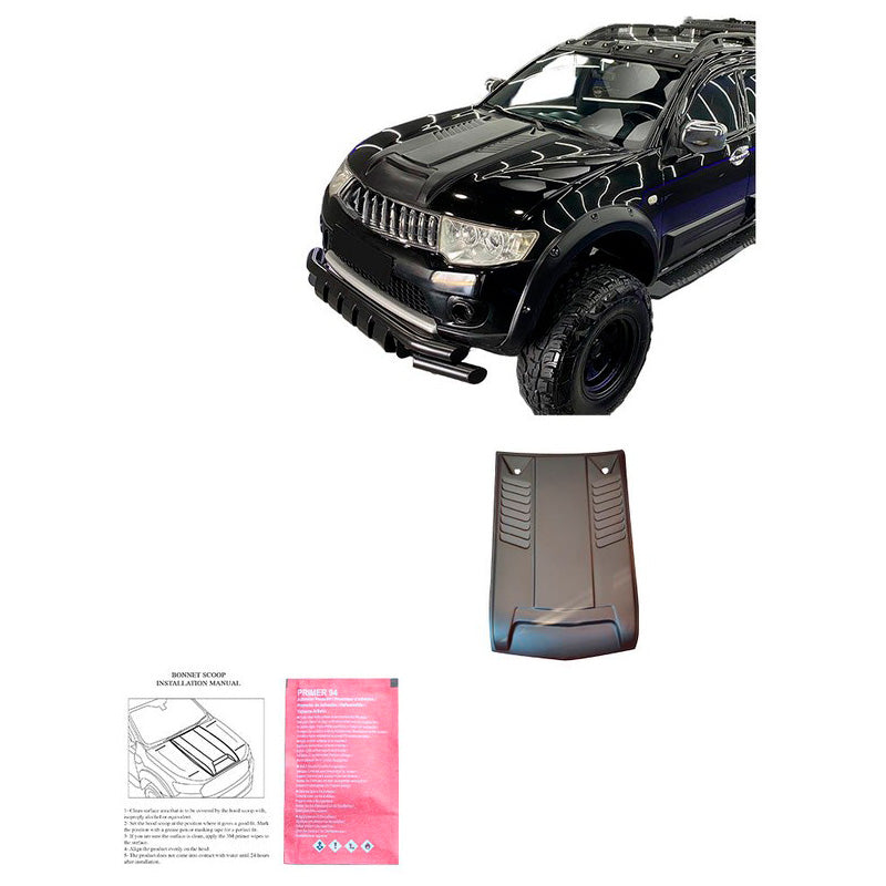 Oneway Motorhaubenhutze passend für Mitsubishi L200 Triton 4 2007-2014 - Mattschwarz