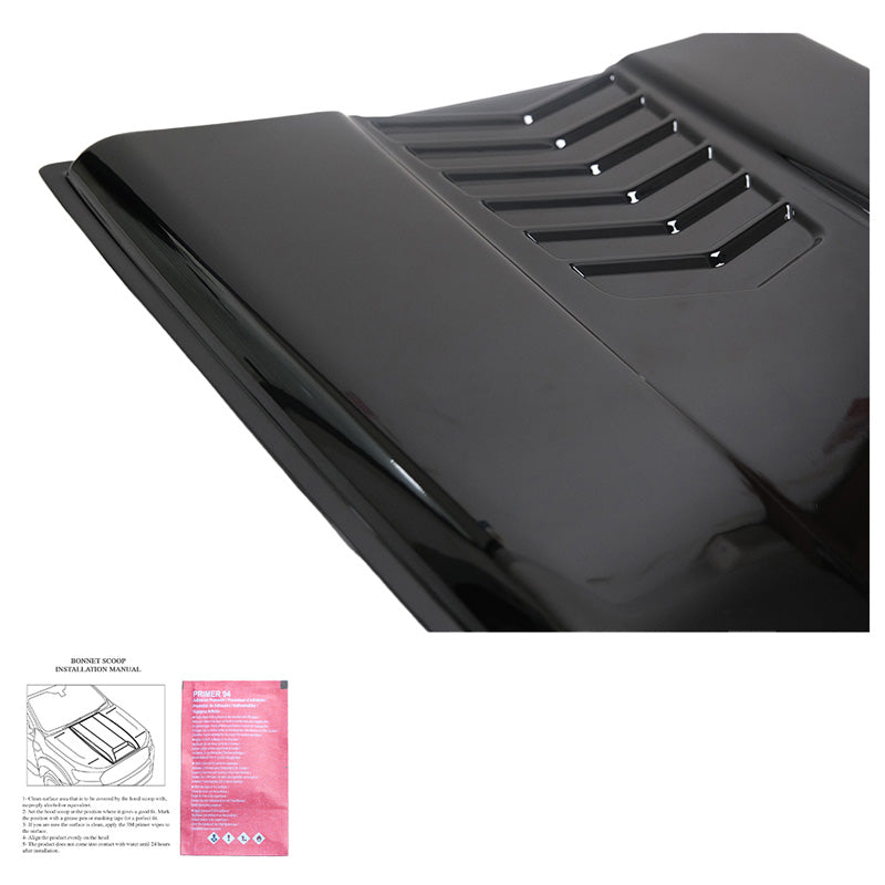 Oneway Motorhaubenhutze passend für Volkswagen Amarok MK1 2010-2022 & Nissan Navara D40 2005-2010 - Schwarz glänzend