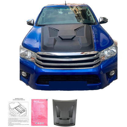 Oneway Motorhaubenhutze passend für Toyota Hilux 8.Gen. 2015-2020 - Version 2 - Mattschwarz