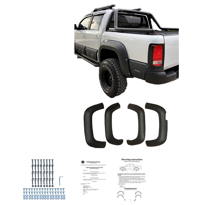 Oneway Satz Kotflügelverbreiterungen passend für Volkswagen Amarok MK1 2010-2016 - Mattschwarz