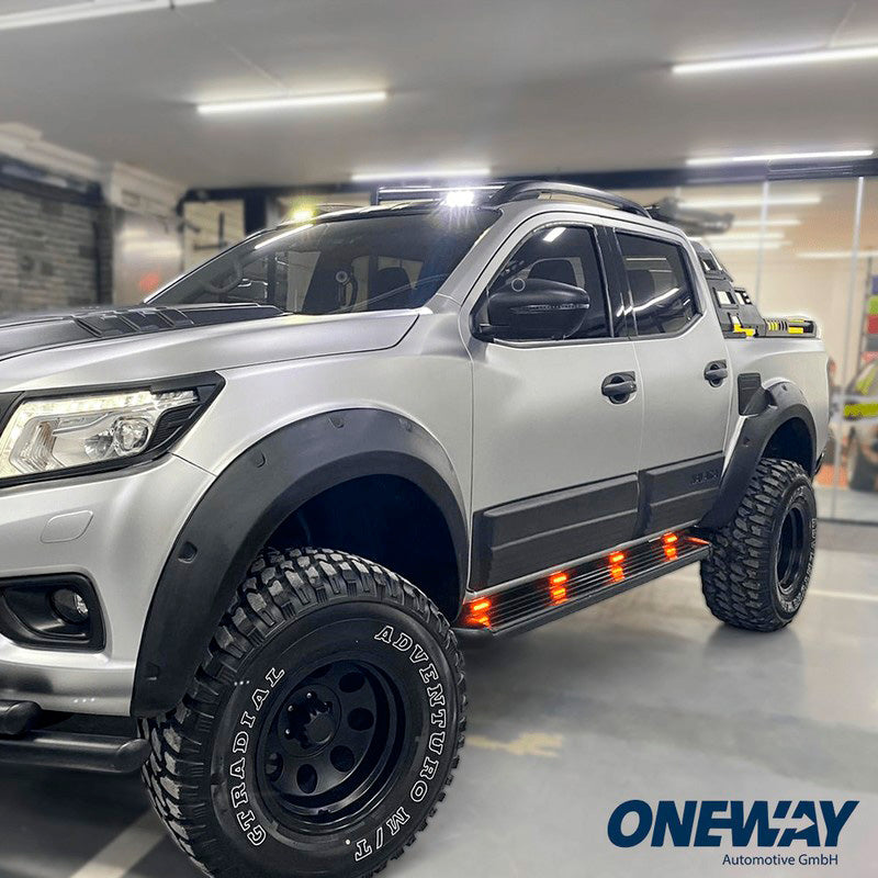 Oneway Satz Kotflügelverbreiterungen passend für Nissan Navara NP300 (D23) 2014-2017 - Mattschwarz