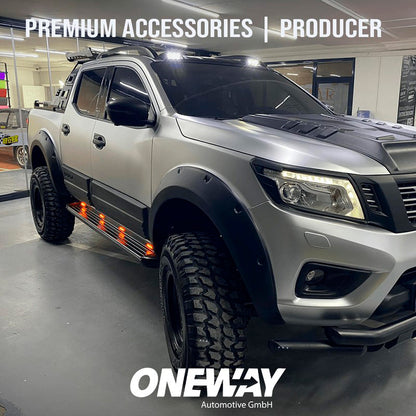 Oneway Satz Kotflügelverbreiterungen passend für Nissan Navara NP300 (D23) 2014-2017 - Mattschwarz