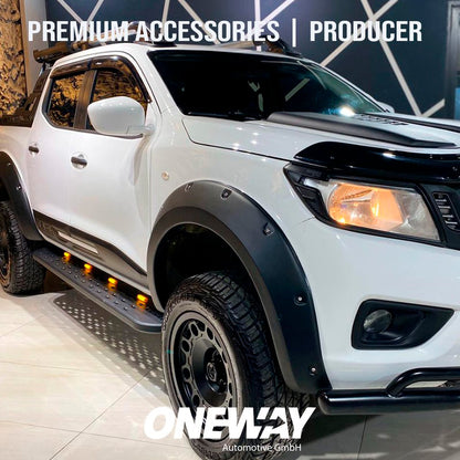 Oneway Satz Kotflügelverbreiterungen passend für Nissan Navara NP300 (D23) 2014-2017 - Mattschwarz