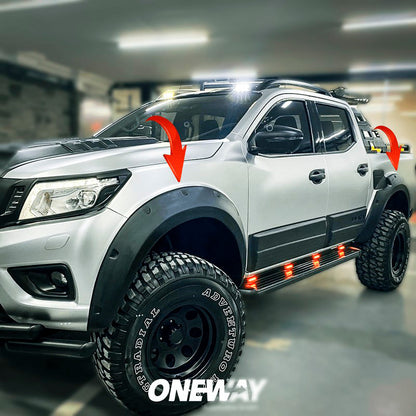 Oneway Satz Kotflügelverbreiterungen passend für Nissan Navara NP300 (D23) 2017-2021 - Mattschwarz