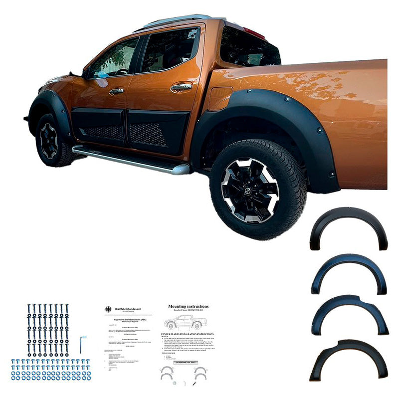Oneway Satz Kotflügelverbreiterungen passend für Nissan Navara NP300 (D23) 2017-2021 - Mattschwarz