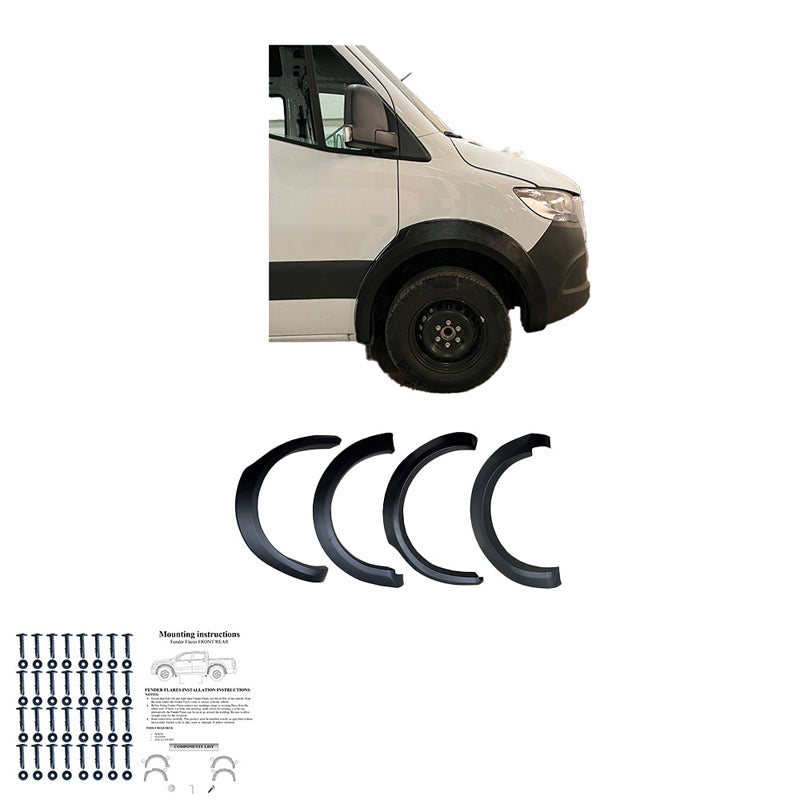 Oneway Satz Kotflügelverbreiterungen passend für Mercedes Sprinter W907 2018- - Mattschwarz