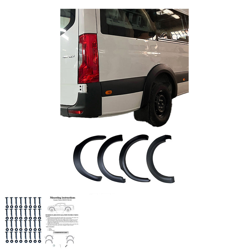 Oneway Satz Kotflügelverbreiterungen passend für Mercedes Sprinter W907 2018- - Mattschwarz