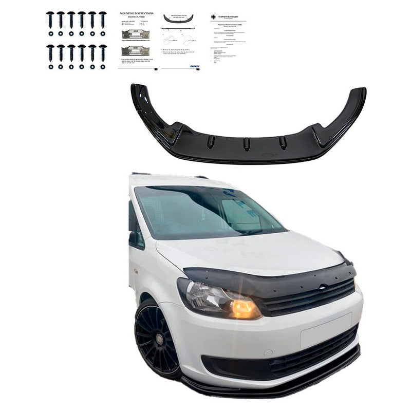 Oneway Frontspoiler passend für Volkswagen Caddy MK3 Facelift 2010-2015 - Schwarz glänzend