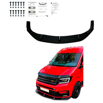 Oneway Frontspoiler passend für Volkswagen Crafter MK2 & MAN TGE MK1 PreFacelift 2016- - Schwarz glänzend