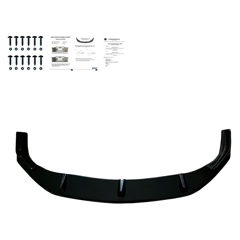Oneway Frontspoiler passend für Volkswagen Crafter MK2 & MAN TGE MK1 PreFacelift 2016- - Schwarz glänzend