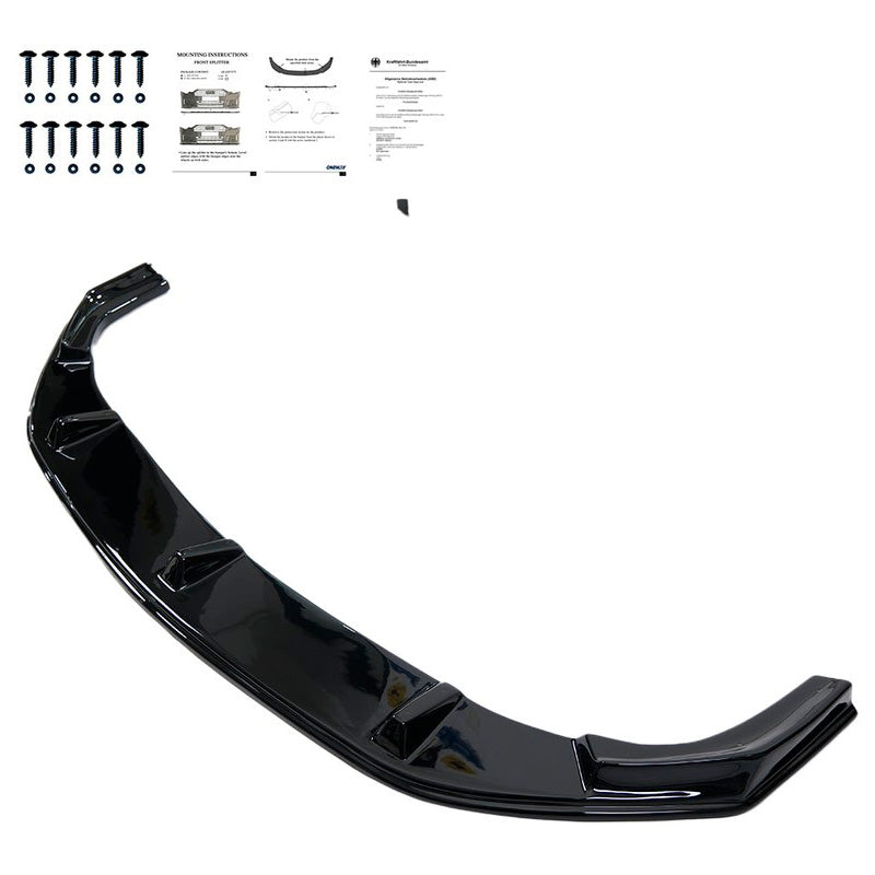Oneway Frontspoiler passend für Volkswagen Crafter MK2 & MAN TGE MK1 PreFacelift 2016- - Schwarz glänzend