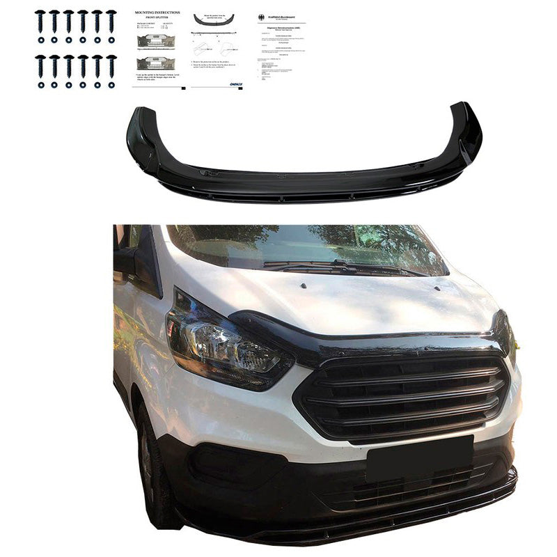 Oneway Frontspoiler passend für Ford Transit Custom MK1 Facelift 2018-2023 - Schwarz glänzend
