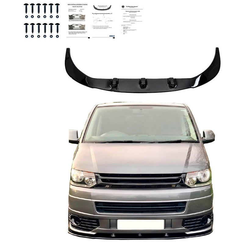 Oneway Frontspoiler passend für Volkswagen Transporter T5.1 Sportline 2010-2015 - Schwarz glänzend