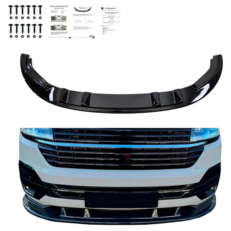 Oneway Frontspoiler passend für Volkswagen Transporter T6.1 2020-2022 - Version 2 - Schwarz glänzend