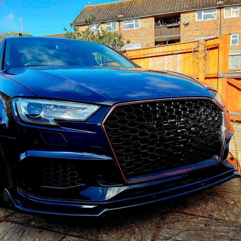 Oneway Frontspoiler passend für Audi RS3 8V Limousine/Sportback Facelift 2017-2020 - Schwarz glänzend