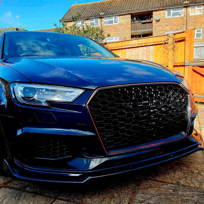 Oneway Frontspoiler passend für Audi RS3 8V Limousine/Sportback Facelift 2017-2020 - Schwarz glänzend