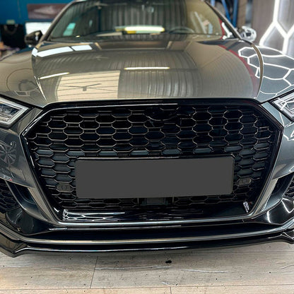 Oneway Frontspoiler passend für Audi RS3 8V Limousine/Sportback Facelift 2017-2020 - Schwarz glänzend