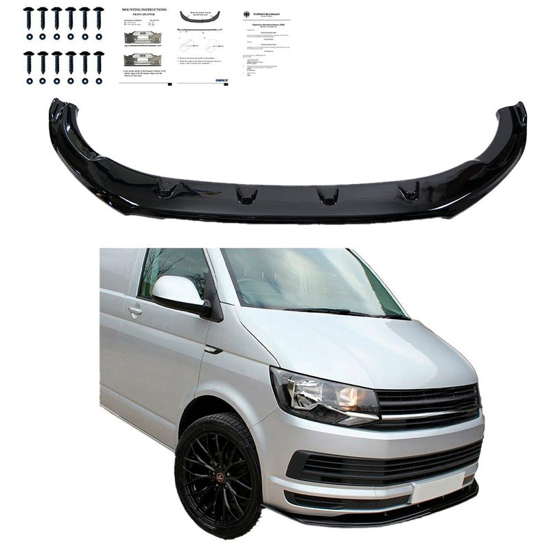 Oneway Frontspoiler passend für Volkswagen Transporter T6 2015-2019 - Schwarz glänzend