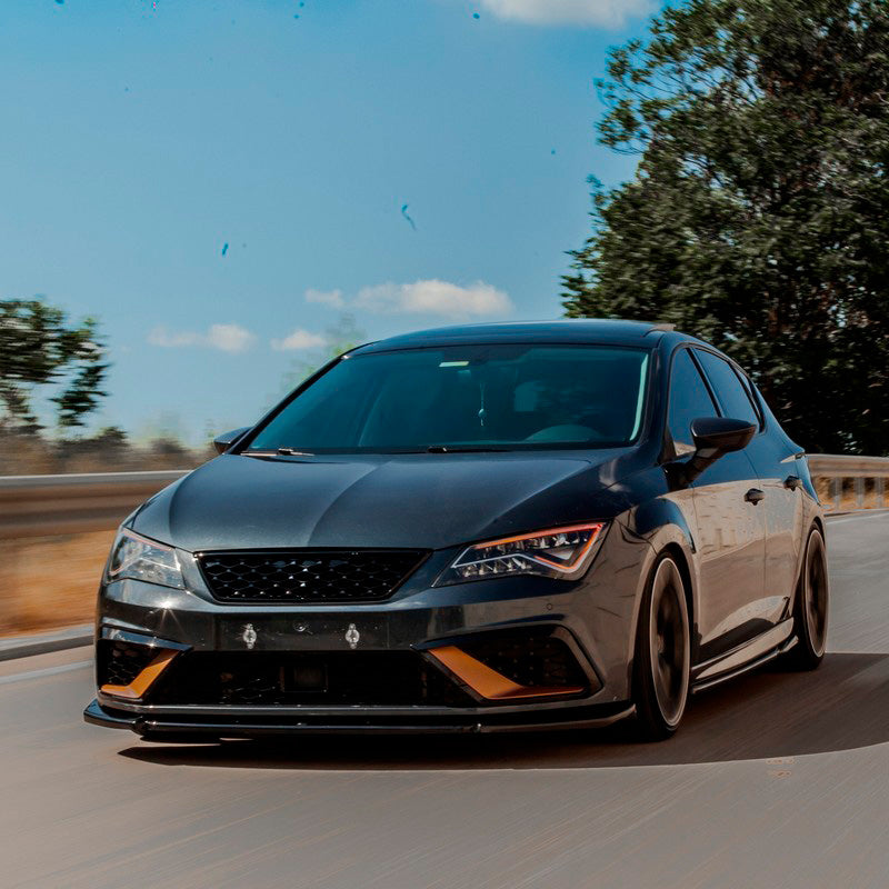 Oneway Frontspoiler passend für Seat Leon (5F) HB/SC/ST FR/Cupra Facelift 2017-2020 - Schwarz glänzend