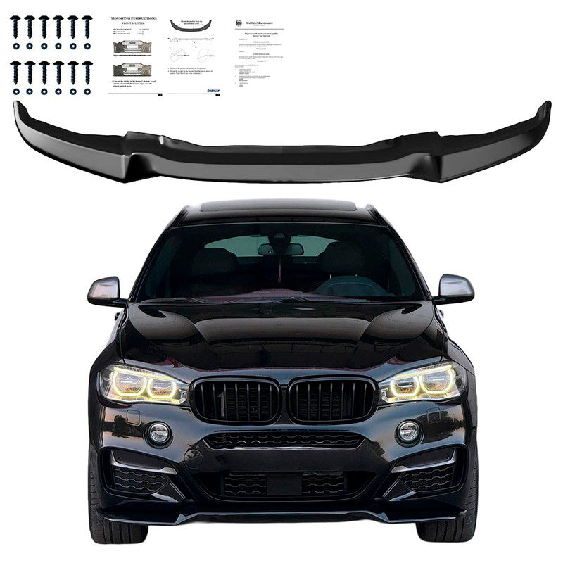 Oneway Frontspoiler passend für BMW X6 F16 M-Pack 2014-2019 - Schwarz glänzend