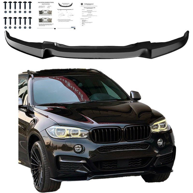 Oneway Frontspoiler passend für BMW X6 F16 M-Pack 2014-2019 - Schwarz glänzend