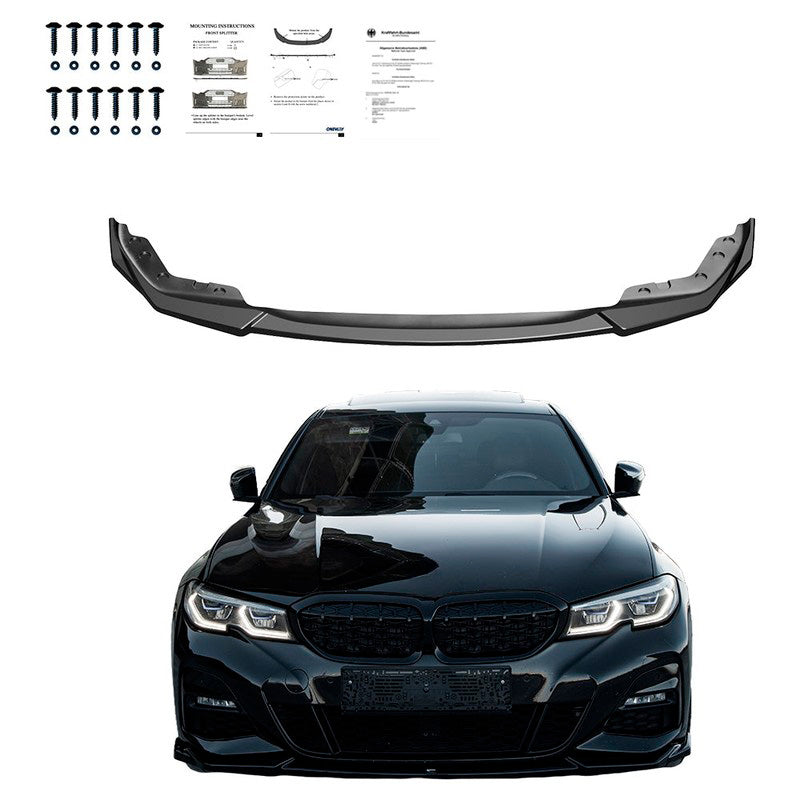 Oneway Frontspoiler passend für BMW 3er G20/G21 M-Pack 2018-2022 - Schwarz glänzend