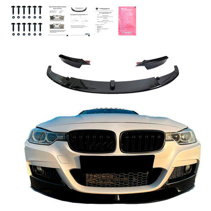 Oneway Frontspoiler passend für BMW 3er F30 M-Pack 2012-2019 mit Flaps - Schwarz glänzend