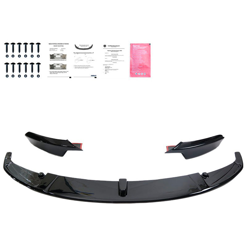 Oneway Frontspoiler passend für BMW 3er F30 M-Pack 2012-2019 mit Flaps - Schwarz glänzend