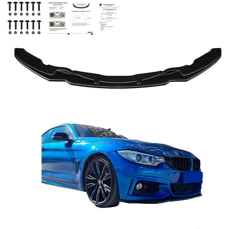 Oneway Frontspoiler passend für BMW 4er F32/F33/F36 M-Pack 2013-2019 - Version 2 - Schwarz glänzend