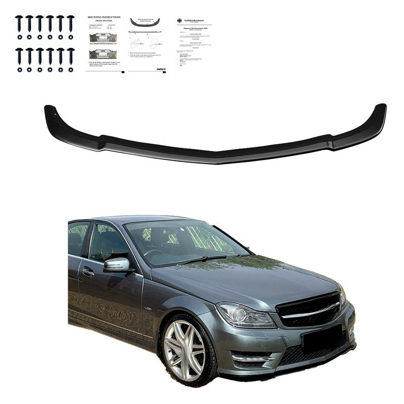 Oneway Frontspoiler passend für Mercedes C-Klasse W204 AMG-Line Facelift 2011-2014 - Schwarz glänzend