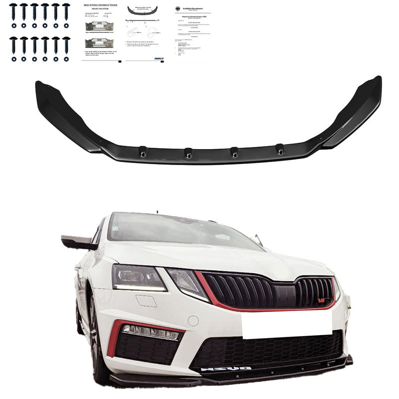 Oneway Frontspoiler passend für Skoda Octavia III RS HB/Kombi 2013-2016 - Schwarz glänzend