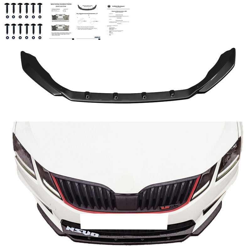 Oneway Frontspoiler passend für Skoda Octavia III RS HB/Kombi 2013-2016 - Schwarz glänzend