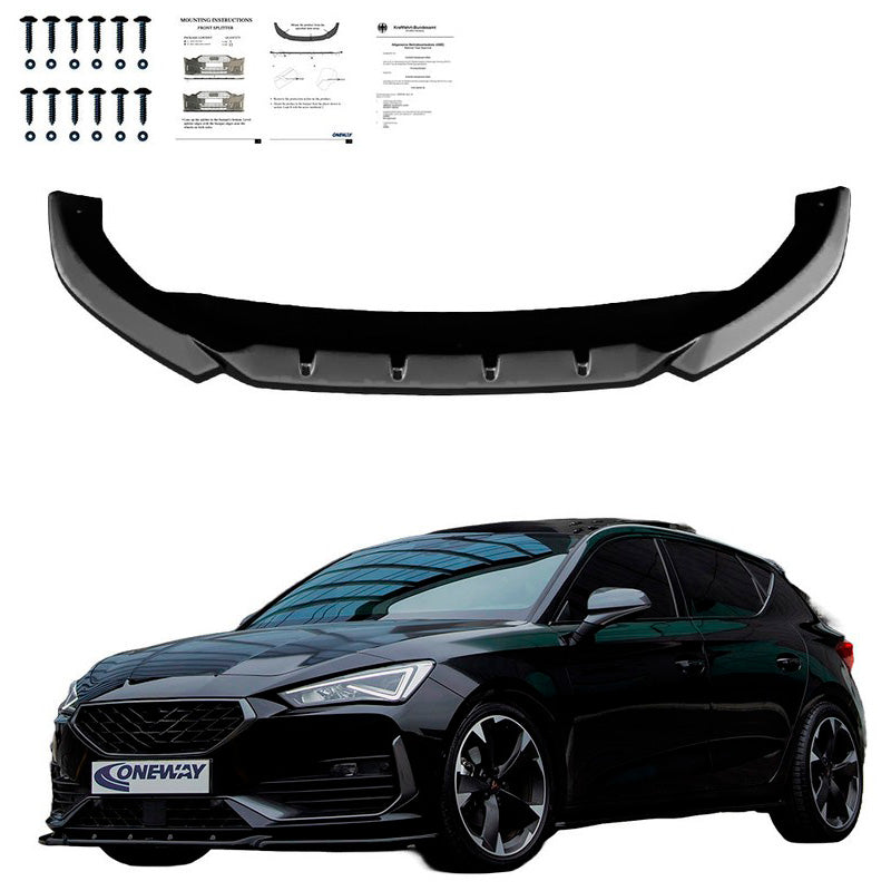 Oneway Frontspoiler passend für Cupra Leon HB/ST 2020-2024 - Schwarz glänzend