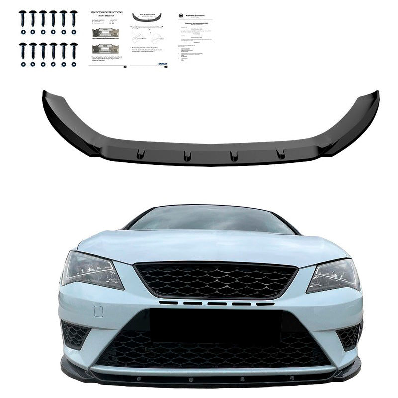 Oneway Frontspoiler passend für Seat Leon (5F) HB/SC/ST FR/Cupra 2013-2016 - Version 2 - Schwarz glänzend